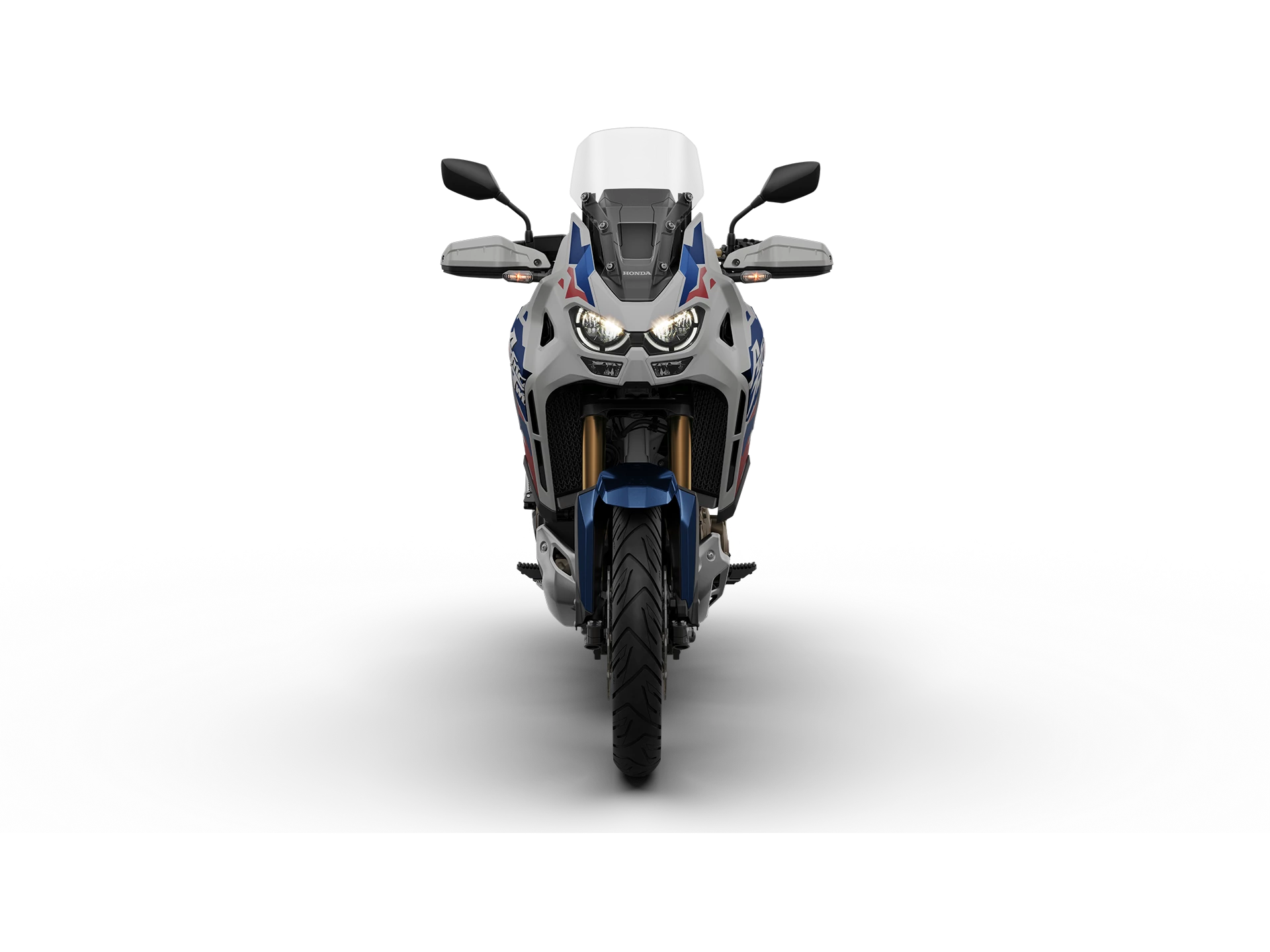 24YM Africa Twin L4 DCT Studio Pearlglarewhite NH B53P Front High Beam